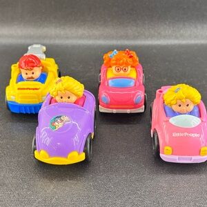 Fisher Price Little People Wheelies Vehicles Cars Lot Of 4